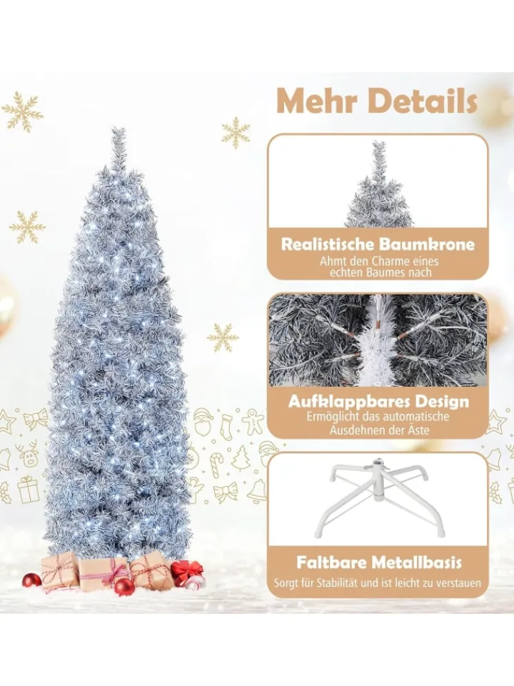 COSTWAY Künstliche Weihnachtsbäume<Künstlicher Weihnachtsbaum LED in Weiß