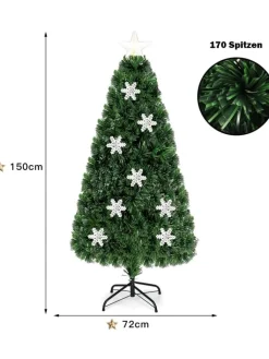 COSTWAY Künstliche Weihnachtsbäume<Künstlicher Weihnachtsbaum LED in Grün