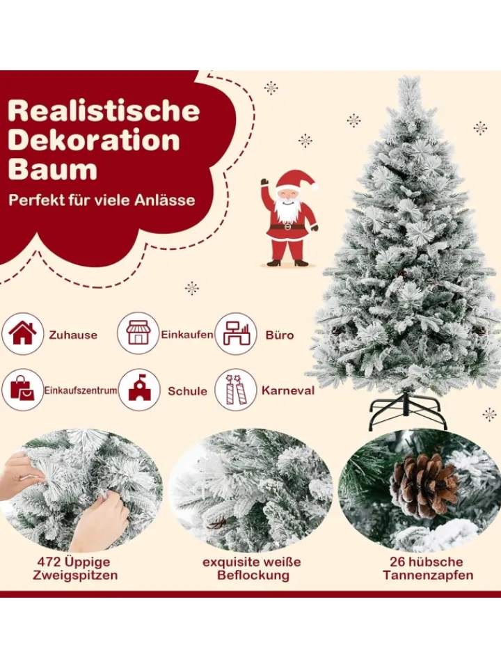 COSTWAY Künstliche Weihnachtsbäume<Künstlicher Weihnachtsbaum Beleuchtet in Grün
