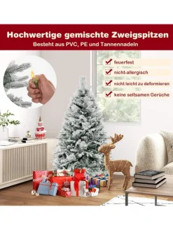 COSTWAY Künstliche Weihnachtsbäume<Künstlicher Weihnachtsbaum Beleuchtet in Grün