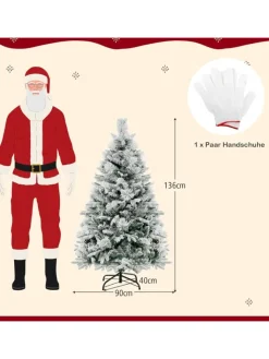 COSTWAY Künstliche Weihnachtsbäume<Künstlicher Weihnachtsbaum Beleuchtet in Grün
