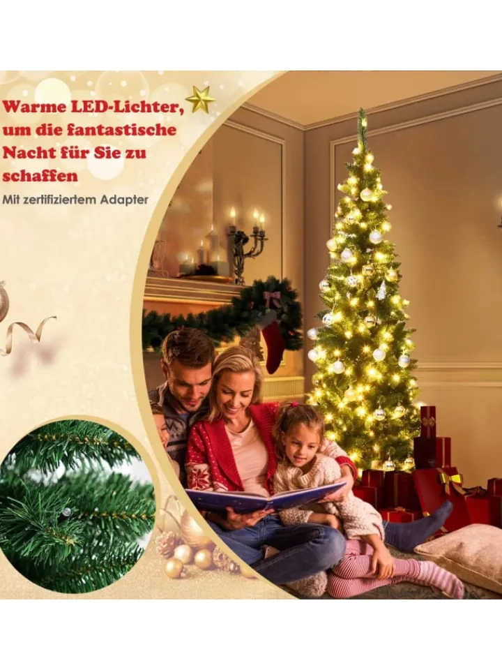 COSTWAY Künstliche Weihnachtsbäume<Künstlicher Weihnachtsbaum LED in Grün