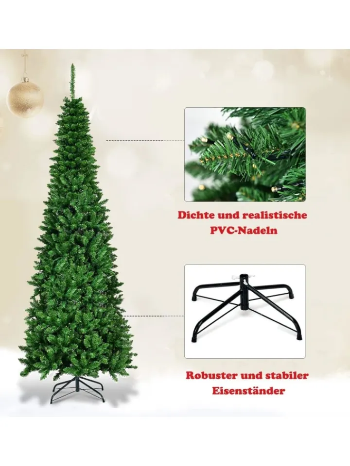 COSTWAY Künstliche Weihnachtsbäume<Künstlicher Weihnachtsbaum LED in Grün