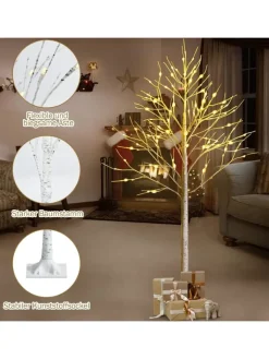 COSTWAY Künstliche Weihnachtsbäume<Künstlicher Weihnachtsbaum LED in Weiß