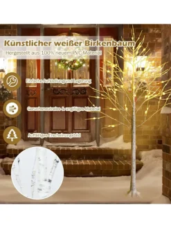 COSTWAY Künstliche Weihnachtsbäume<Künstlicher Weihnachtsbaum LED in Weiß