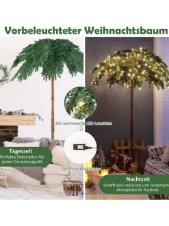 COSTWAY Künstliche Weihnachtsbäume<Künstlicher Weihnachtsbaum LED in Grün