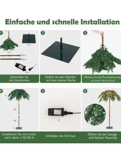 COSTWAY Künstliche Weihnachtsbäume<Künstlicher Weihnachtsbaum LED in Grün