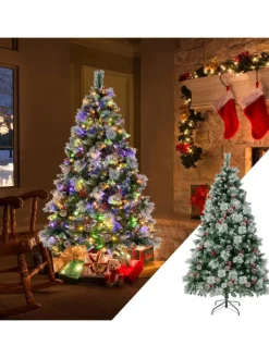 COSTWAY Künstliche Weihnachtsbäume<Künstlicher Weihnachtsbaum LED in Grün