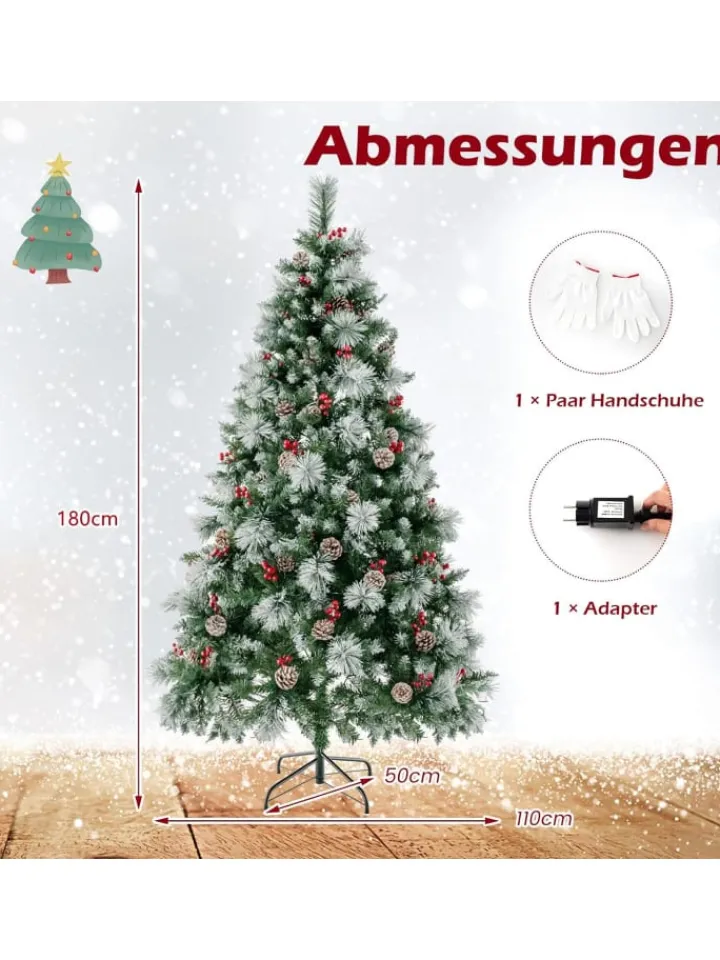 COSTWAY Künstliche Weihnachtsbäume<Künstlicher Weihnachtsbaum LED in Grün