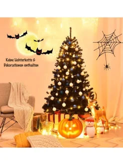 COSTWAY Künstliche Weihnachtsbäume<Künstlicher Weihnachtsbaum in Schwarz