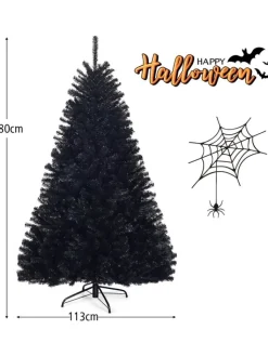 COSTWAY Künstliche Weihnachtsbäume<Künstlicher Weihnachtsbaum in Schwarz