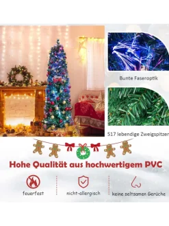 COSTWAY Künstliche Weihnachtsbäume<Künstlicher Weihnachtsbaum Glasfaseroptik in Grün