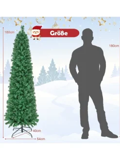 COSTWAY Künstliche Weihnachtsbäume<Künstlicher Weihnachtsbaum Glasfaseroptik in Grün