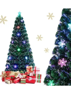 COSTWAY Künstliche Weihnachtsbäume<Künstlicher Weihnachtsbaum LED in Grün