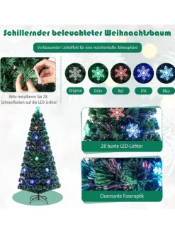 COSTWAY Künstliche Weihnachtsbäume<Künstlicher Weihnachtsbaum LED in Grün
