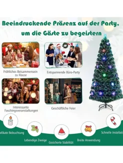 COSTWAY Künstliche Weihnachtsbäume<Künstlicher Weihnachtsbaum LED in Grün