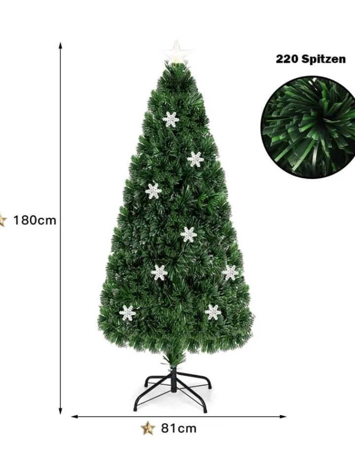 COSTWAY Künstliche Weihnachtsbäume<Künstlicher Weihnachtsbaum LED in Grün