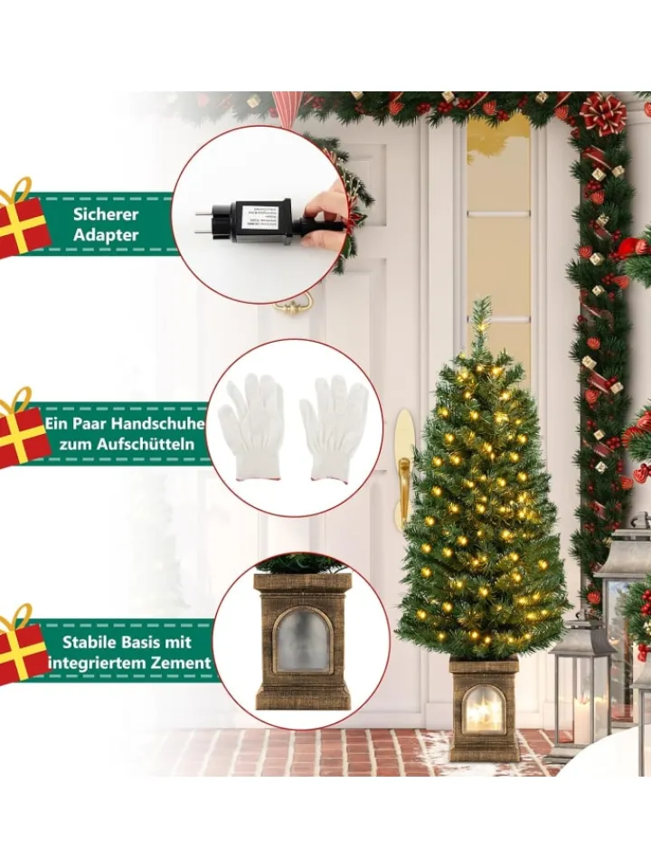 COSTWAY Künstliche Weihnachtsbäume<Künstlicher Weihnachtsbaum LED in Grün