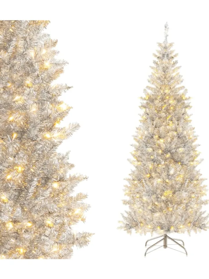COSTWAY Künstliche Weihnachtsbäume<Künstlicher Weihnachtsbaum LED in Silber