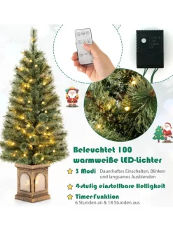 COSTWAY Künstliche Weihnachtsbäume<Künstlicher Weihnachtsbaum LED in Grün