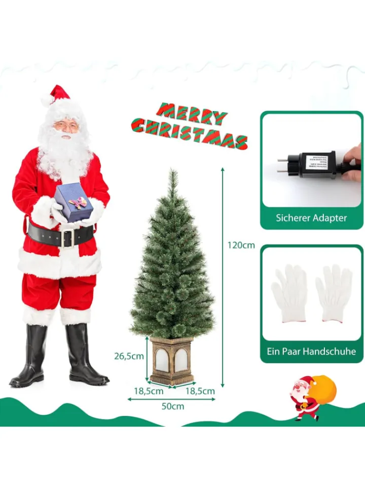 COSTWAY Künstliche Weihnachtsbäume<Künstlicher Weihnachtsbaum LED in Grün
