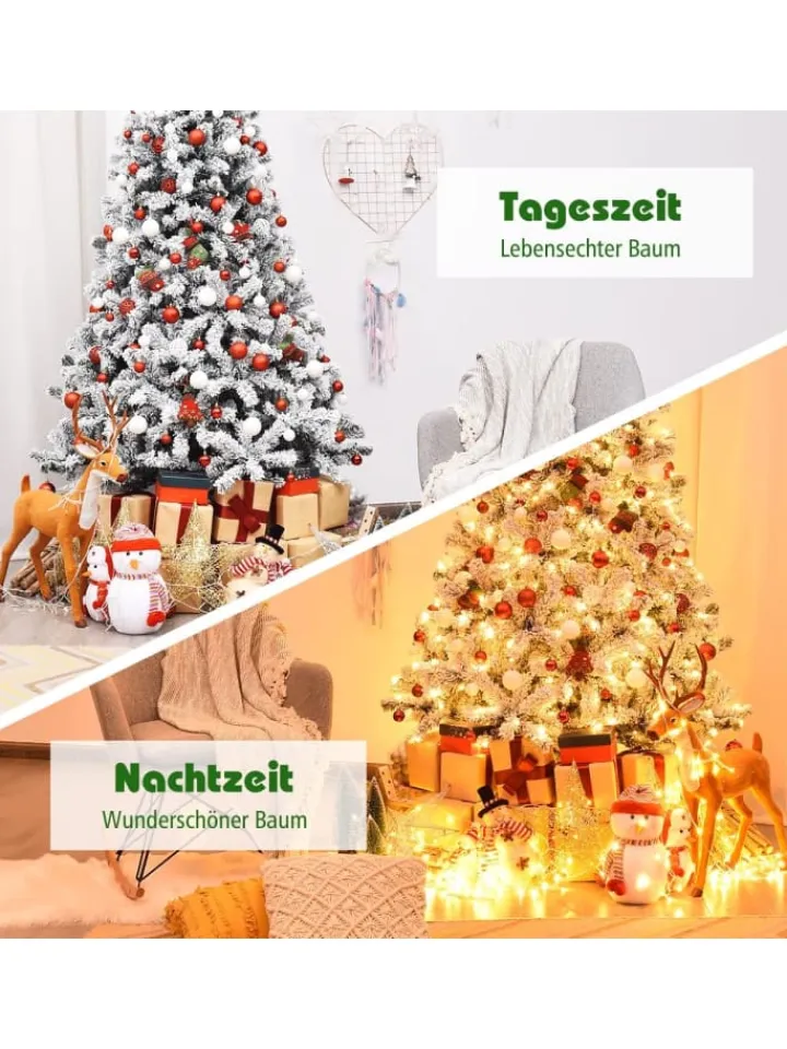 COSTWAY Künstliche Weihnachtsbäume<Künstlicher Weihnachtsbaum LED in Grün