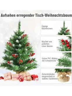 COSTWAY Künstliche Weihnachtsbäume<Künstlicher Weihnachtsbaum Mini in Grün