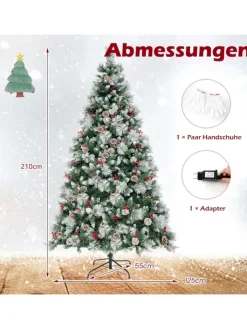 COSTWAY Künstliche Weihnachtsbäume<Künstlicher Weihnachtsbaum LED in Grün
