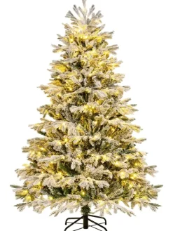 COSTWAY Künstliche Weihnachtsbäume<Künstlicher Weihnachtsbaum Beleuchtet in Grün