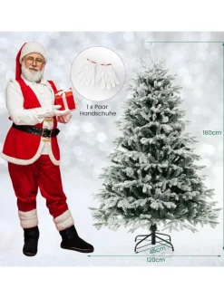 COSTWAY Künstliche Weihnachtsbäume<Künstlicher Weihnachtsbaum Beleuchtet in Grün