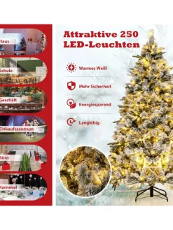 COSTWAY Künstliche Weihnachtsbäume<Künstlicher Weihnachtsbaum LED in Grün