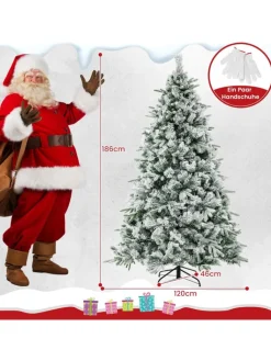 COSTWAY Künstliche Weihnachtsbäume<Künstlicher Weihnachtsbaum LED in Grün