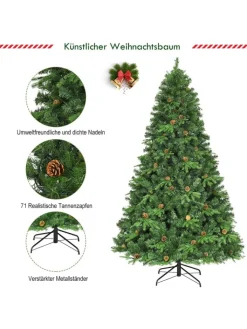 COSTWAY Künstliche Weihnachtsbäume<Künstlicher Weihnachtsbaum LED in Grün