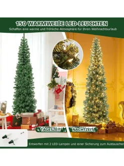 COSTWAY Künstliche Weihnachtsbäume<Künstlicher Weihnachtsbaum LED in Grün
