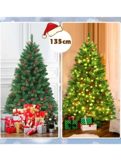 COSTWAY Künstliche Weihnachtsbäume<Künstlicher Weihnachtsbaum LED in Grün