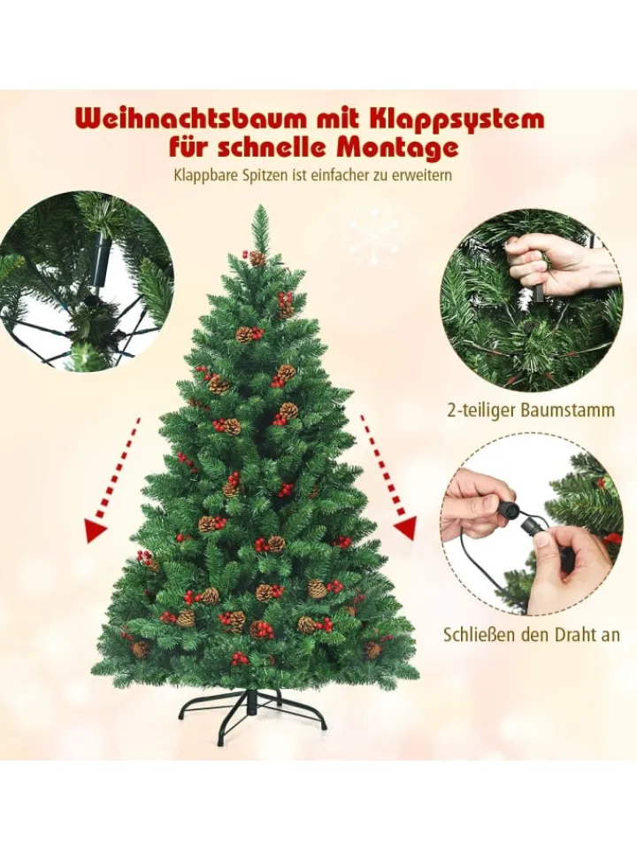 COSTWAY Künstliche Weihnachtsbäume<Künstlicher Weihnachtsbaum LED in Grün