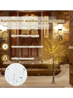 COSTWAY Künstliche Weihnachtsbäume<Künstlicher Weihnachtsbaum LED in Weiß