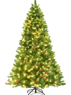 COSTWAY Künstliche Weihnachtsbäume<Künstlicher Weihnachtsbaum LED in Grün