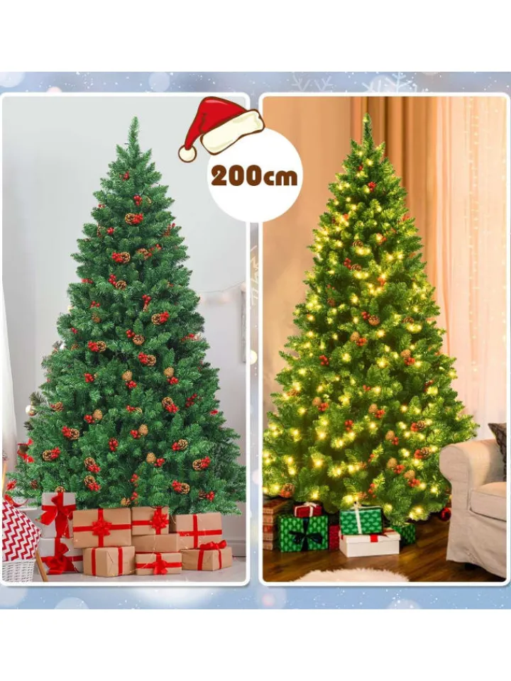 COSTWAY Künstliche Weihnachtsbäume<Künstlicher Weihnachtsbaum LED in Grün