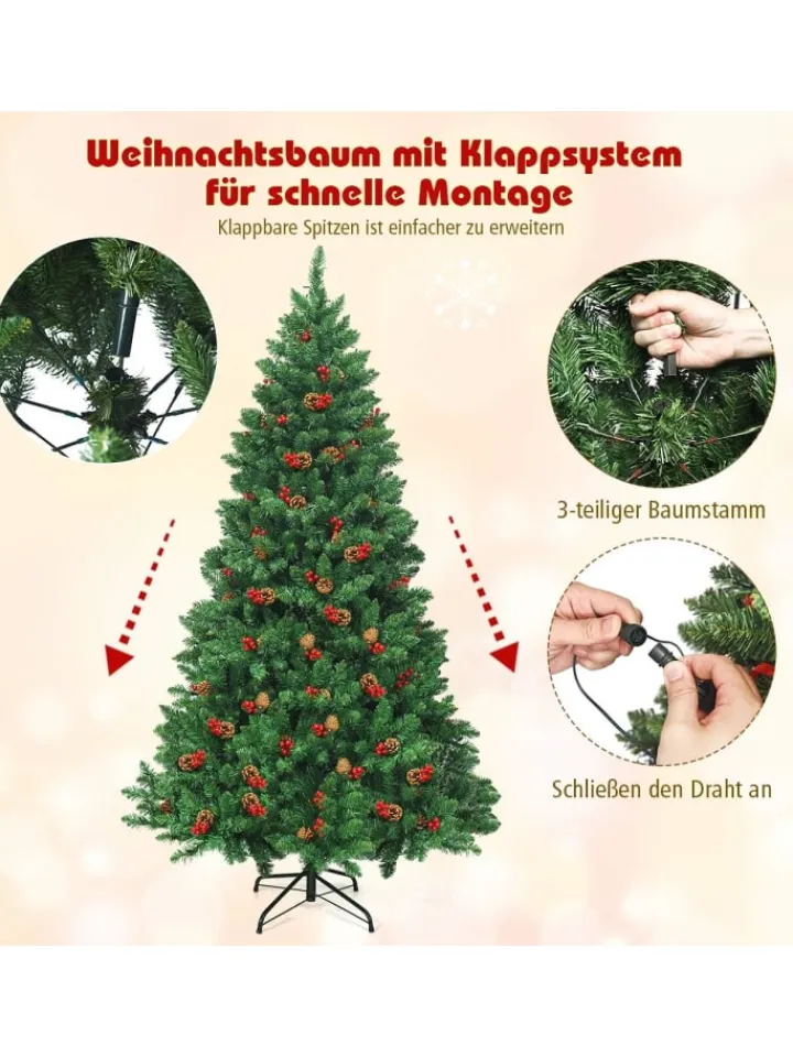 COSTWAY Künstliche Weihnachtsbäume<Künstlicher Weihnachtsbaum LED in Grün