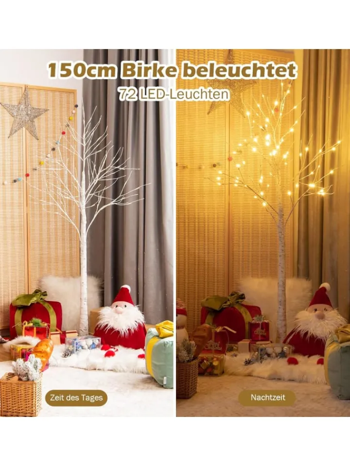 COSTWAY Künstliche Weihnachtsbäume<Künstlicher Weihnachtsbaum LED in Weiß