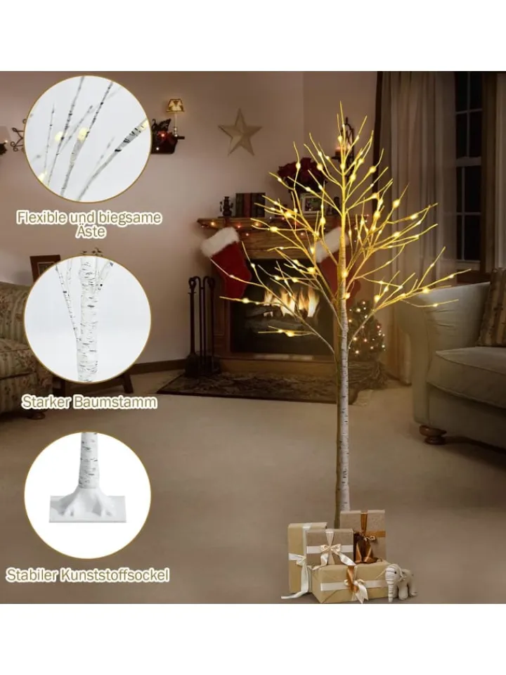 COSTWAY Künstliche Weihnachtsbäume<Künstlicher Weihnachtsbaum LED in Weiß