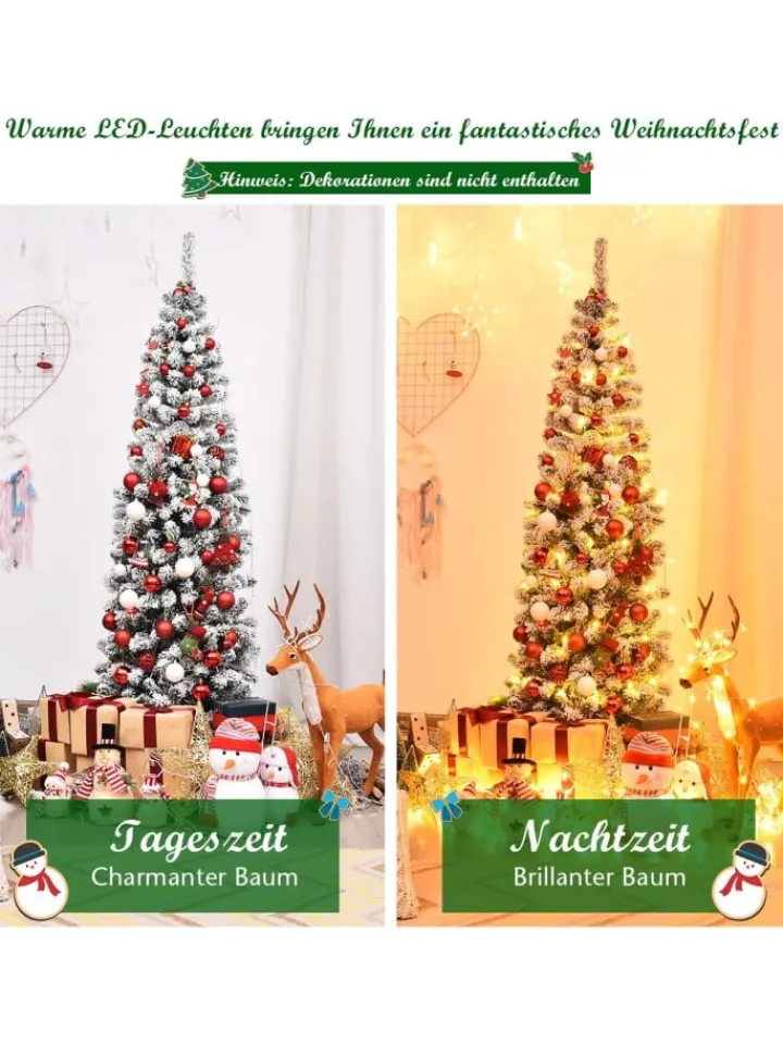 COSTWAY Künstliche Weihnachtsbäume<Künstlicher Weihnachtsbaum LED in Grün