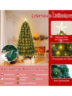 COSTWAY Künstliche Weihnachtsbäume<Künstlicher Weihnachtsbaum LED in Grün