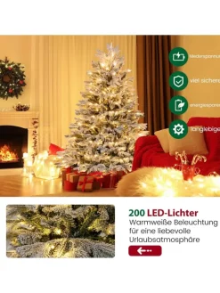 COSTWAY Künstliche Weihnachtsbäume<Künstlicher Weihnachtsbaum LED in Grün