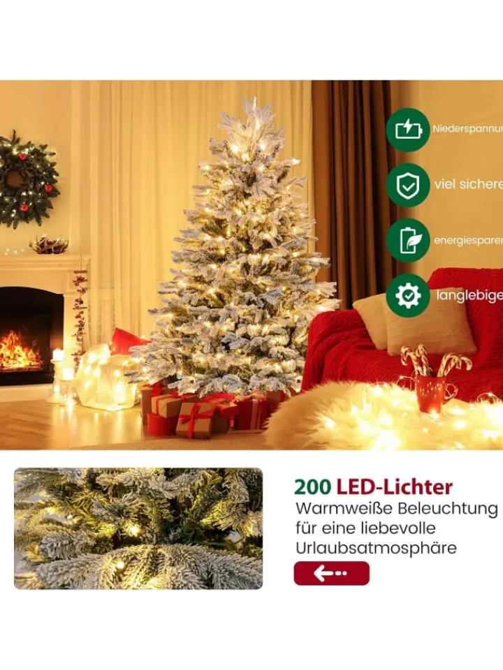 COSTWAY Künstliche Weihnachtsbäume<Künstlicher Weihnachtsbaum LED in Grün