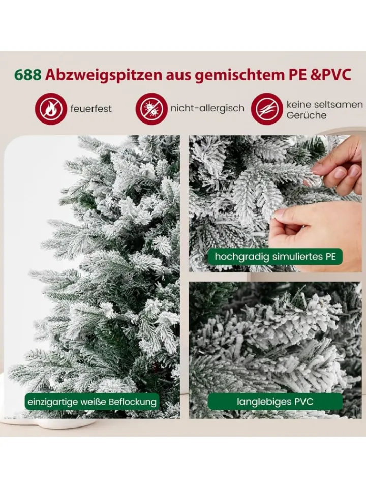 COSTWAY Künstliche Weihnachtsbäume<Künstlicher Weihnachtsbaum LED in Grün