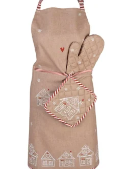 Clayre & Eef Küchentextilien|Tisch- & Küchentextilien<Kochschürze in Beige - (L)85 x (B)70 cm