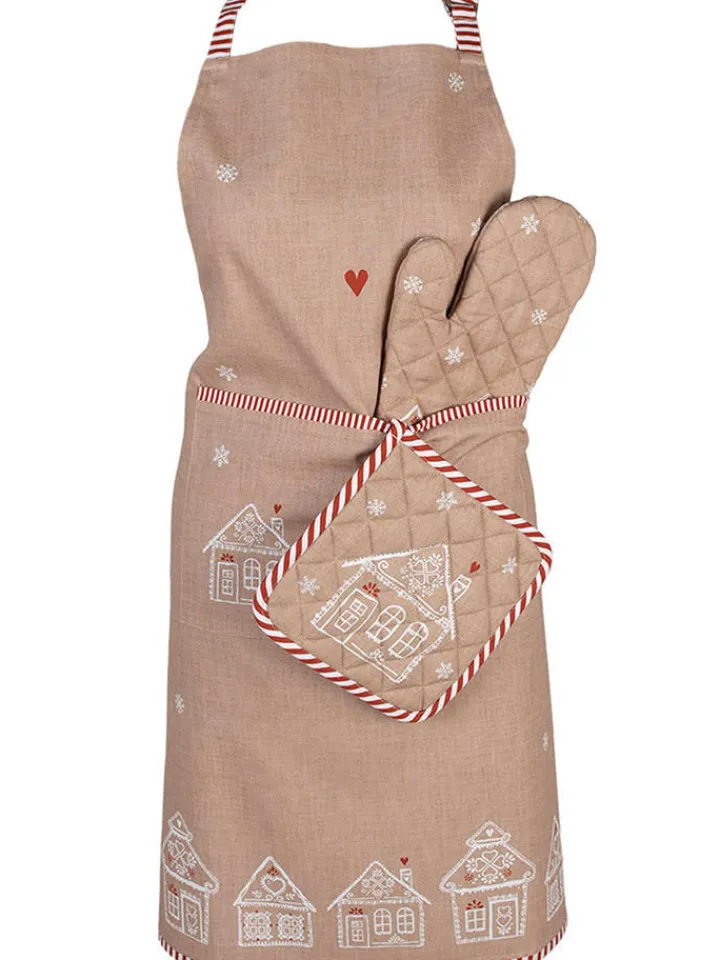 Clayre & Eef Küchentextilien|Tisch- & Küchentextilien<Kochschürze in Beige - (L)85 x (B)70 cm