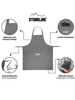 Stoneline Tisch- & Küchentextilien|Küchentextilien<Kochschürze in Grau - (L)102,5 x (B)69,5 cm